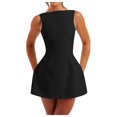 thumbnail image 1 of Women's White Graduation Corset Dress - Summer Short Flowy Dress, Solid Color Design, 1 of 5