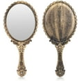 thumbnail image 1 of Espejo de mano vintage, pequeños espejos decorativos de mano para maquillaje facial en relieve flor portátil antiguo viaje personal espejo cosmético, 1 of 6