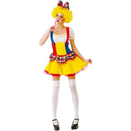 Cutie Clown Women's Halloween Costume Sexy Harlequin Circus Performer Dress,