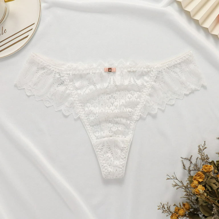 Efsteb Lace Thongs for Women Sexy Low Waist Briefs Sexy Comfy Panties Lace  Flowers Crochet Lace Panties G Thong Lingerie Transparent Ropa Interior