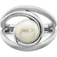 thumbnail image 5 of Sterling Silver Rhodium-Plated Satin/Polished 8-9mm Button Fwc Pearl Ring (Size 6) Made In Thailand qr6869-6, 5 of 5