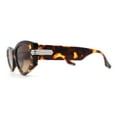 thumbnail image 4 of Womens Art Deco Mod Thick Temple Cat Eye Sunglasses Tortoise Brown, 4 of 4