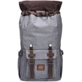 thumbnail image 3 of Mochila de viaje escolar KAUKKO para universidad flexible con portátil para 15", 22L (Oxford/Gris) KAUKKO K1023-grey, 3 of 5