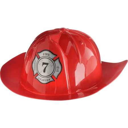 Suit Yourself Bright Red Fireman Hat for Adults, One Size, Features an Adjustable Band and a Squad Sticker on the Front