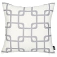 thumbnail image 4 of Gray and White Geometric Squares Decorative Throw Pillow Cover, 4 of 4