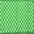 thumbnail image 1 of Ahgly Company Indoor Square Checkered Emerald Green Modern Area Rugs, 6' Square, 1 of 4