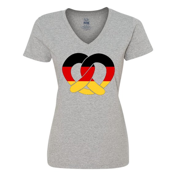 Inktastic German Flag in Pretzel Shape Women's V-Neck T-Shirt