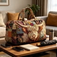 thumbnail image 4 of Cow Plaid Travel Weekender Bag Large Capacity Shoulder Duffel Tote for Women Vacation Gym Trip, 4 of 7