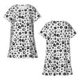 thumbnail image 5 of Salouo Black Footprints Print Short Sleeve Sleepshirt for Womens Comfy Nightgown Scoopneck Cute Nightdress Ruffle -XX-Large, 5 of 7