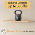 thumbnail image 3 of 12" Black Floating Shelf Bracket by Balin Designs - Industrial Hidden Wall Bracket for Kitchen, Bathroom Bookshelves - Heavy Duty, Free Hanging Invisible Support for Shelves & Countertops (Pack of 4), 3 of 9