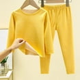 thumbnail image 2 of Penkiiy Little Boys Girls Cotton Pajamas Thermal Underwear Set Soft Warm Jammies PJS 4-5 Years Yellow, 2 of 5