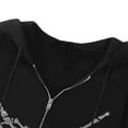 thumbnail image 4 of PENGXIANG Women Rhinestone Zipper Hoodie Sweatshirts Long Sleeve Zip Up Drawstring Hoodie Oversized Jacket with Pockets Black Spider‘s Web L, 4 of 7