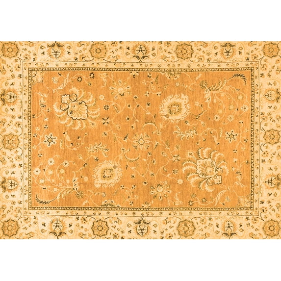 Ahgly Company Indoor Rectangle Oriental Orange Traditional Area Rugs, 2' x 3'