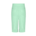 thumbnail image 5 of Mwjwdo Girls Capri Pants Fashion High Waisted Stretch School Uniform Athletic Yoga Cropped Pants Cute Casual with Pockets Mint Green 130, 5 of 7