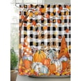 thumbnail image 2 of Fall Shower Curtain Gnome Pumpkin Shower Curtains for Bathroom Thanksgiving Decor, Waterproof Polyester Shower Curtain Set with Hooks, Stall Long 36" x 72" Maple Leaves Berry Black Plaid, 2 of 6