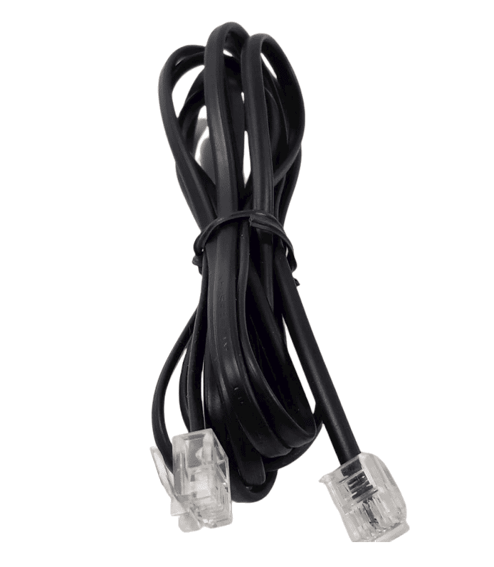 RJ11 6P2C Telephone Connector Extension Cable, 70 inch - Black ...