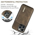 thumbnail image 6 of Allytechgroup 2 in 1 Detachable Wallet Case for iPhone 16 Pro with Cash Pocket & Cash Slots, [Magnetic Clasp] [Kickstand] Retro PU Leather Soft TPU Shockproof Anti-Scratch Slim Case, Coffee, 6 of 9