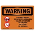 thumbnail image 1 of SignMission OS-WS-A-1218-L-12811 12 x 18 in. OSHA Warning Sign - Renovation Work Do Not Enter Work Area, 1 of 1