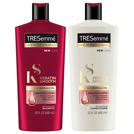 TRESemmé Keratin Smooth Shampoo and Conditioner 22 oz, Twin (Best Shampoo And Conditioner For Natural African American Hair)