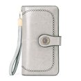 thumbnail image 1 of Cartera gris claro europea y americana Cartera de cuero con Cremallera larga para mujer Cartera de cuero bolso de gran capacidad, 1 of 5