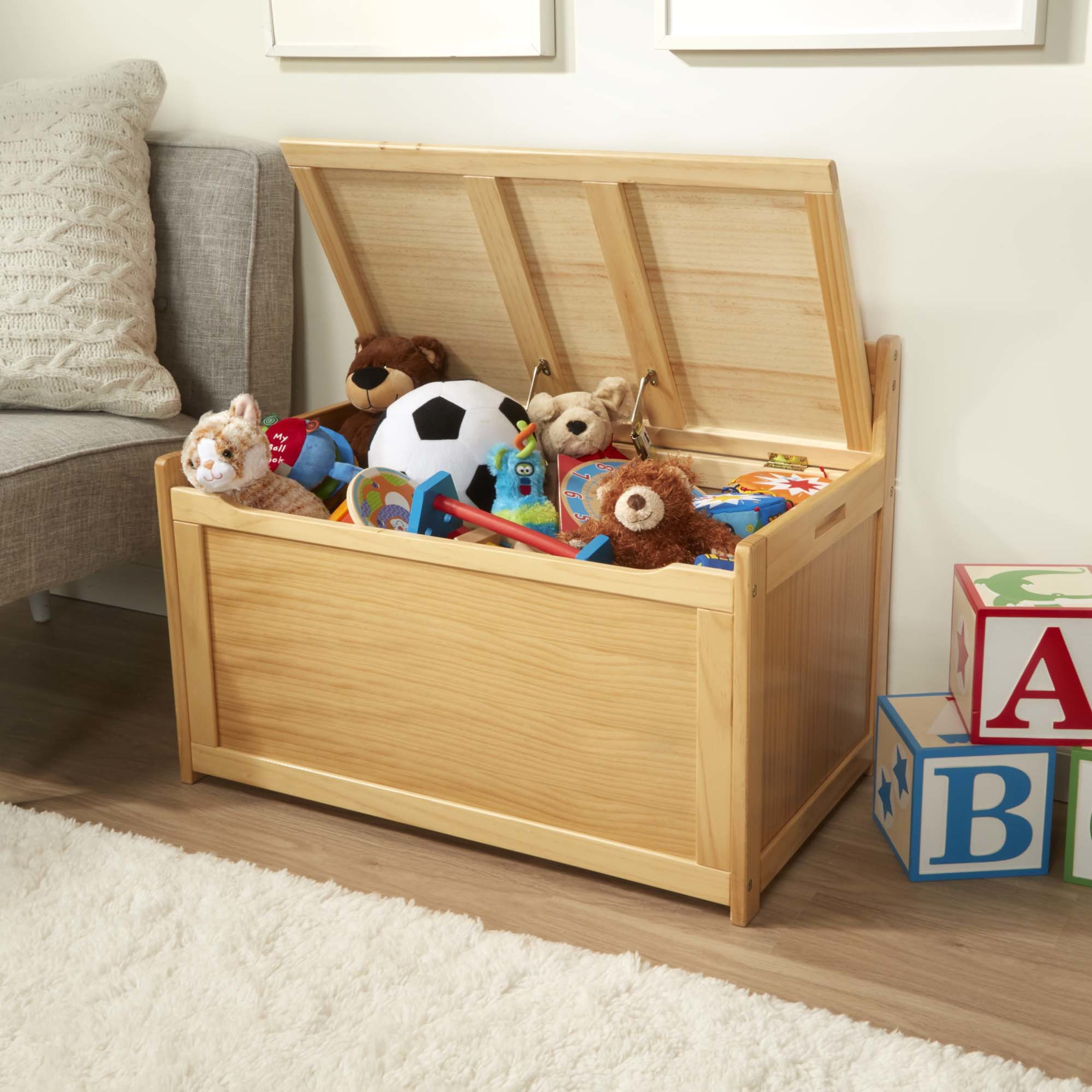 Melissa Doug Wooden Toy Chest Light Wood Furniture for