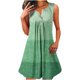 thumbnail image 1 of Vestido sin Mangas para las Mujeres Fragmentado Flash de Colores Impreso Botón Suéter Cuello Redondo Vestido, Vestido de Fiesta de Poliéster para Diario, Muestra Caso, 1 of 5