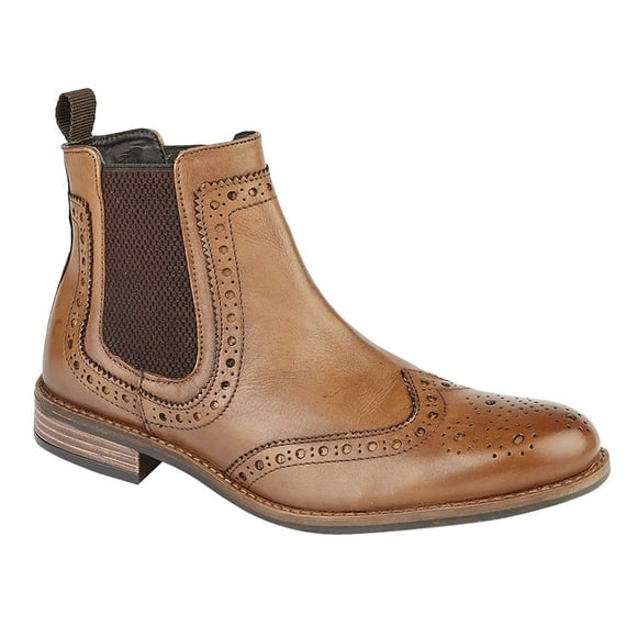 Roamers Botte Chelsea Haute Brogue pour Hommes