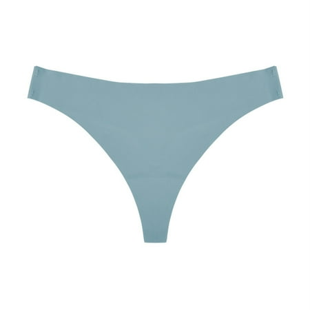 MZXELPRJD Womens Underwear Women s Solid Cotton Seamless T Pants Ice Silk Low Waist Underpants Panties for Women Pack Blue L