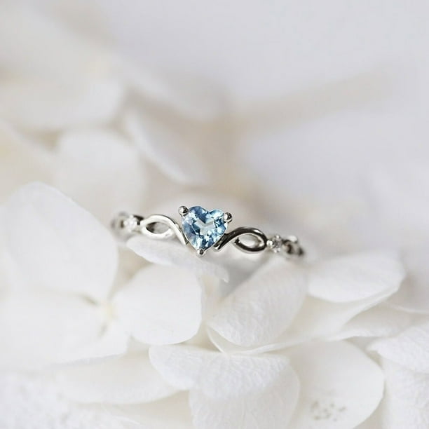 Anillo de corazón sencillo Huitan para mujer, bonitos anillos de dedo para mujer, regalo de cumpleaños romántico para novia, joyería de piedra de circón a la moda Dengxun unisex