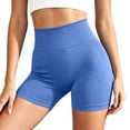 thumbnail image 3 of Biker Shorts for Women High Waist Tummy Control Seamless Yoga Shorts for Gym, Running Womens Athletic Shorts (Dark Blue M), 3 of 6