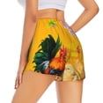 thumbnail image 2 of Uemuo The Chicken Family Pattern Women's Athletic Shorts High Waisted Running Shorts with Liner Pockets Gym Elastic Workout Shorts-, 2 of 9