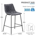 thumbnail image 6 of Abble 24 in. Kitchen Use Charcoal Faux Leather Upholstered Counter and Bar Stool(Set of 2), 6 of 10