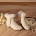thumbnail image 3 of SACFOF Lace Wedding Boots for Bride Block Heel Bridal Ankle Booties Wedding Heels Bride Shoes, 3 of 6
