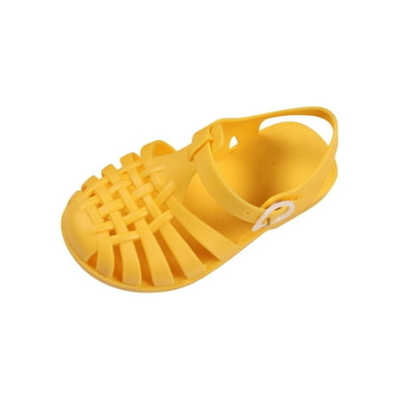 

Toddler Girls Jelly Sandals Soft Rubber Sole Closed Toe Beach Summer Shoes Toddler Shoes Baby Boys Girls Cute Candy Colors Hollow Out Non-slip Soft Sole Beach Roman Sandals Yellow 2 Years