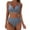 Grey, variant on TOWED22 Women's High Waisted Bikini Sets Two Piece Swimsuit Tummy Control Bathing Suit V Neck Swimwear Swim Suit（AG,L）