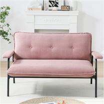 JERFIT Modern Corduroy Loveseat Sofa, 53" Small Apartment Pink 2-Seater Couch with Metal Frame for Living Room, Bedroom, Office