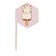 thumbnail image 1 of Facial Expression Chocolate Ice  Toothpick Flags Cupcake Picks Party Celebration, 1 of 3