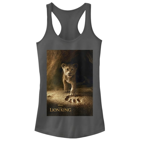 Junior's Lion King Simba Paw Movie Poster Racerback Tank Top Charcoal 2X Large