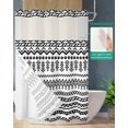 thumbnail image 2 of No Hook Shower Curtain with Snap in Liner, Boho Hand Painting Retro Flower Geometic Pattern Hotel Shower Curtains for Bathroom, Washable Shower Curtain Liner Set with Mesh Top Window, 60"x72", 2 of 6