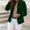 Green, variant on Up To 50% Off Women's Blazers & Suit Jackets Women's Solid Standing Collar Minimalist Slim Fit Long Sleeved Suit Jacket