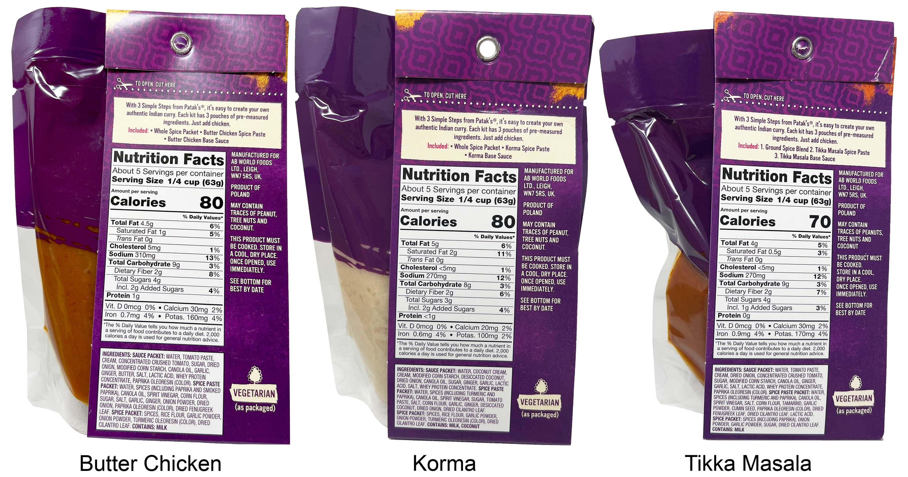 Patak's 3 Step Meal Kit Variety 3-Pack | Butter Chicken, Korma & Tikka Masala | 11-11.1 oz | MerlinsMart Zine