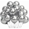 thumbnail image 1 of Metallic Silver Balloons 5 inch 50pcs Silver Latex Party Balloon Chrome Balloons for Wedding Engagement Anniversary Birthday Party Decorations, 1 of 4