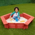 thumbnail image 5 of Sportspower 4.9' x 4.2' Hexagon Wooden Sandbox with Cover & Ground Liner, 5 of 8