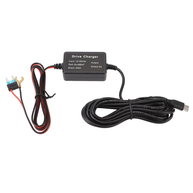 Dash Cam Power Cord, 12 To 30V 5V 2.5A Overcurrent Flexible Dash Cam Hardwire Kit Stable Power Output For GPS Navigators