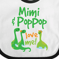 thumbnail image 4 of Inktastic Mimi and Poppop Love Me Grandson Dinosaur Boys Baby Bib, 4 of 4