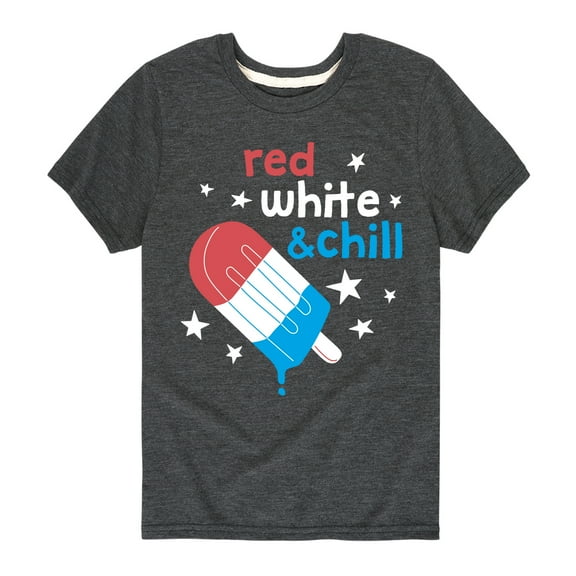 Instant Message - Red, White, & Chill Classic Ice Cream Truck Popsicle - Toddler & Youth Short Sleeve Graphic T-Shirt