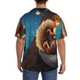 thumbnail image 3 of Pofeuu Squirrel Sleeping In Tree Print Mens Casual Short Sleeve Shirts Beach Summer Spread Collar Pocket Tops Men's Casual Short-sleeved Shirt-4X-Large, 3 of 5