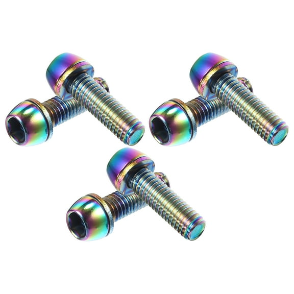 Unique Bargains 6 Pcs Bicycle Stem Screws for Bike Bicycle M6x20mm Socket Head Cap Bolts Screws Nuts Assorted Color