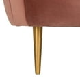 thumbnail image 3 of Safavieh Couture Home Razia Retro Glam Dusty Rose Pink Velvet Channel Tufted Tub Chair, 3 of 5
