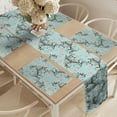 thumbnail image 2 of Ambesonne Victorian Table Runner & Placemats, Vintage Floral Stalks, Placemat 4 pcs + Runner 14"x90", Seafoam Brown White, 2 of 2